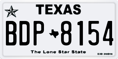 TX license plate BDP8154