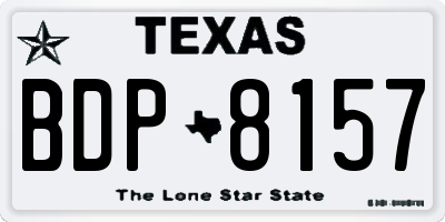 TX license plate BDP8157