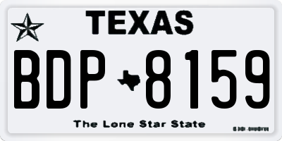 TX license plate BDP8159