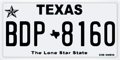 TX license plate BDP8160