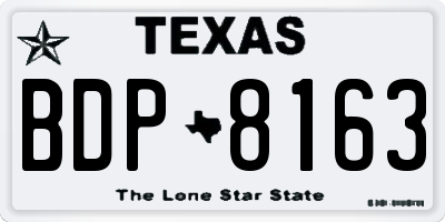 TX license plate BDP8163