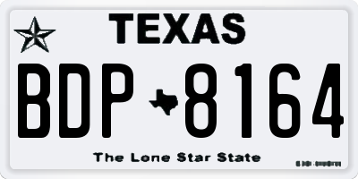 TX license plate BDP8164
