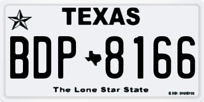 TX license plate BDP8166