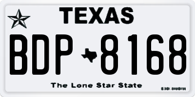 TX license plate BDP8168