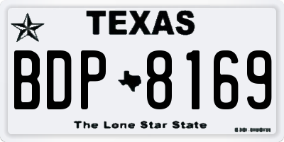 TX license plate BDP8169