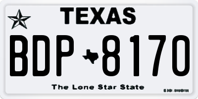 TX license plate BDP8170
