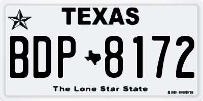 TX license plate BDP8172