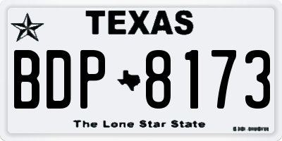 TX license plate BDP8173
