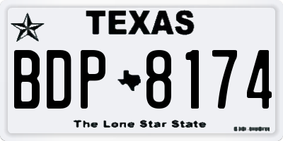 TX license plate BDP8174
