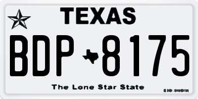 TX license plate BDP8175