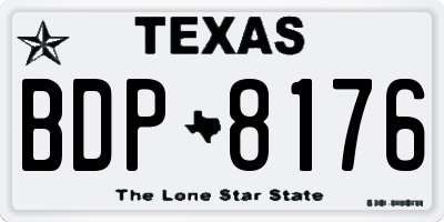 TX license plate BDP8176
