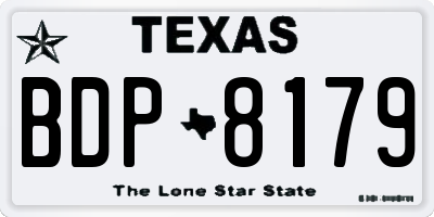 TX license plate BDP8179