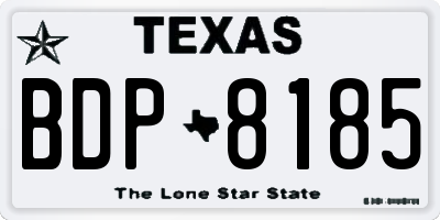 TX license plate BDP8185