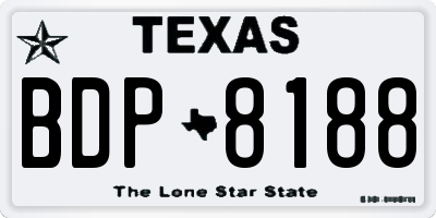 TX license plate BDP8188