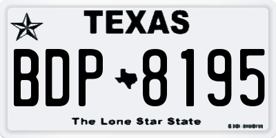 TX license plate BDP8195