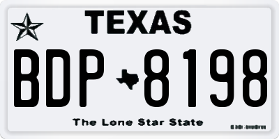 TX license plate BDP8198