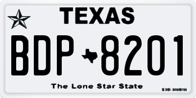 TX license plate BDP8201