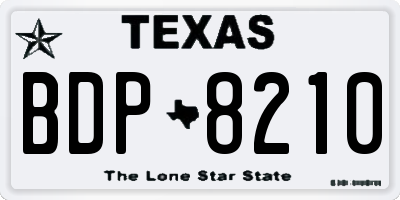TX license plate BDP8210