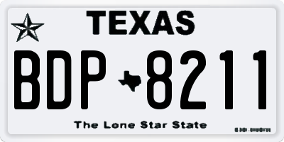 TX license plate BDP8211