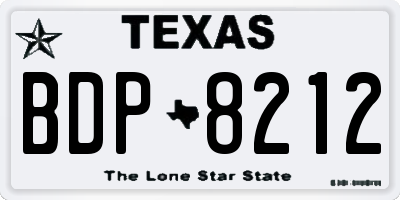 TX license plate BDP8212
