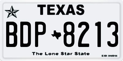 TX license plate BDP8213