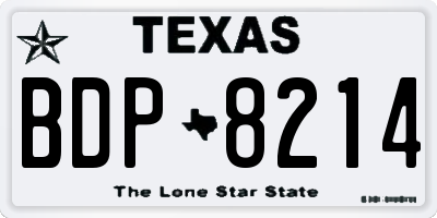 TX license plate BDP8214