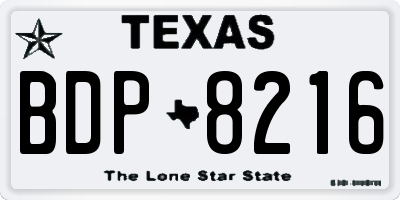 TX license plate BDP8216