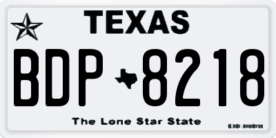 TX license plate BDP8218