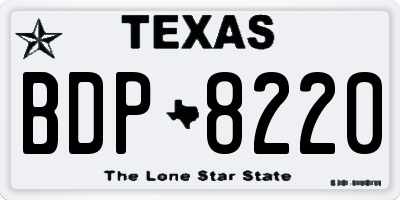 TX license plate BDP8220