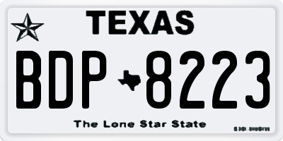 TX license plate BDP8223