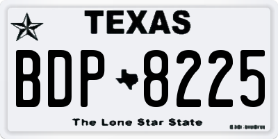 TX license plate BDP8225