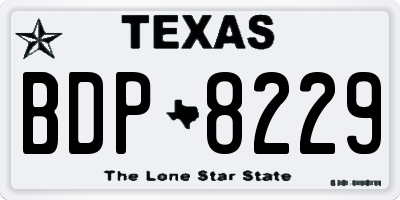 TX license plate BDP8229