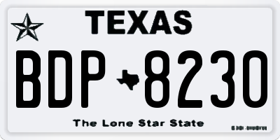 TX license plate BDP8230