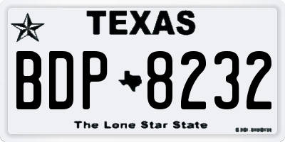 TX license plate BDP8232