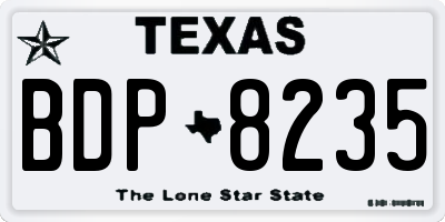 TX license plate BDP8235