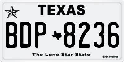 TX license plate BDP8236