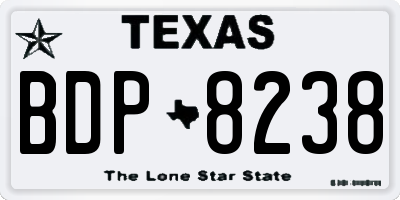 TX license plate BDP8238