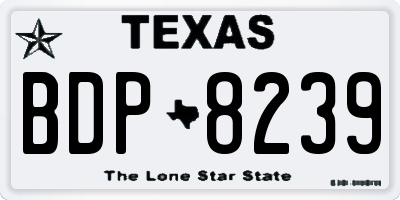 TX license plate BDP8239