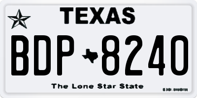 TX license plate BDP8240