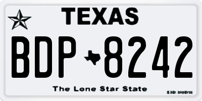 TX license plate BDP8242