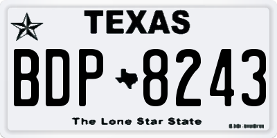 TX license plate BDP8243