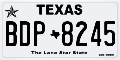 TX license plate BDP8245