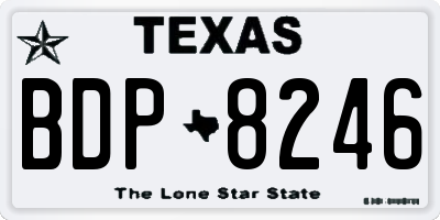 TX license plate BDP8246