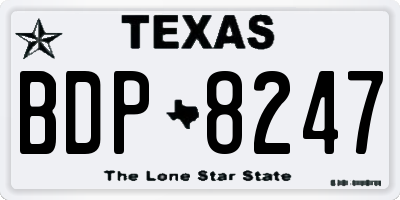 TX license plate BDP8247