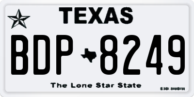 TX license plate BDP8249
