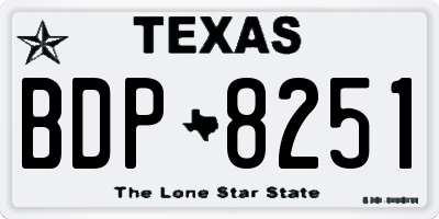 TX license plate BDP8251