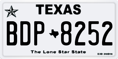 TX license plate BDP8252