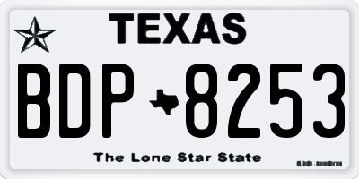 TX license plate BDP8253