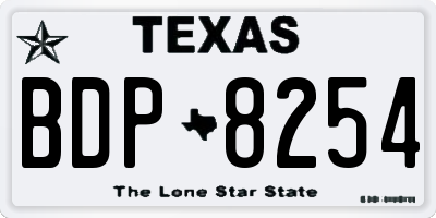 TX license plate BDP8254