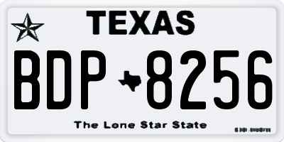 TX license plate BDP8256